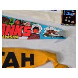 Collection of 6 Vintage Souvenir Felt Pennants from Various Locations - Alaska, Utah, Montana