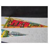 Set of 3 Vintage State Pennants: Illinois, Seattle, Idaho