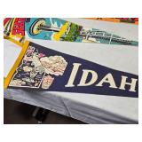 Set of 3 Vintage State Pennants: Illinois, Seattle, Idaho