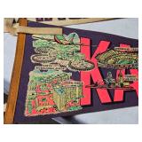 Collection of 4 Vintage Travel Pennants - Kansas, North Carolina, South Carolina