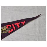 Collection of 4 Vintage Travel Pennants - Kansas, North Carolina, South Carolina