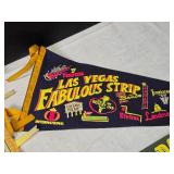 Collection of 7 Vintage Felt Pennants from Las Vegas, Reno, Ohio and more