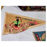 Collection of 4 Vintage International Pennants - Guatemala, El Salvador, New Mexico, Mexico