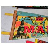 Lot of 3 Vintage Travel Pennants - Maryland, Washington D.C., Luray Caverns