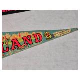 Lot of 3 Vintage Travel Pennants - Maryland, Washington D.C., Luray Caverns