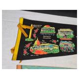Lot of 3 Vintage Travel Pennants - Maryland, Washington D.C., Luray Caverns