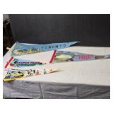 Collection of 4 Vintage Canadian Pennants: Toronto, Jasper Park, Niagara Falls, Banff
