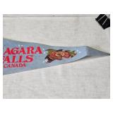 Collection of 4 Vintage Canadian Pennants: Toronto, Jasper Park, Niagara Falls, Banff