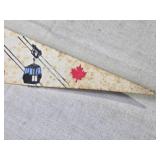 Collection of 4 Vintage Canadian Pennants: Toronto, Jasper Park, Niagara Falls, Banff