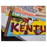 Collection of 5 Vintage State Pennants - Kentucky, Oklahoma (One is torn and missing parts), Tennessee