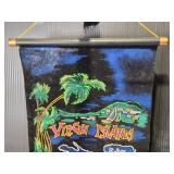 Vintage Caribbean Souvenir Banners - Virgin Islands, Curacao, Venezuela, Puerto Rico