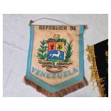 Vintage Caribbean Souvenir Banners - Virgin Islands, Curacao, Venezuela, Puerto Rico