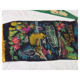 Vintage Caribbean Souvenir Banners - Virgin Islands, Curacao, Venezuela, Puerto Rico