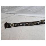 Antique Leather Belt Decorated with Coins and Tokens