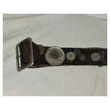 Antique Leather Belt Decorated with Coins and Tokens