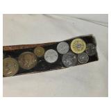 Antique Leather Belt Decorated with Coins and Tokens