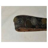 Antique Leather Belt Decorated with Coins and Tokens