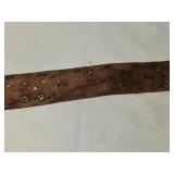 Antique Leather Belt Decorated with Coins and Tokens