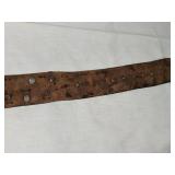 Antique Leather Belt Decorated with Coins and Tokens
