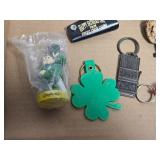 Mixed Lot of Beer and Other Memorabilia, Keychains, Pen, and Collectibles