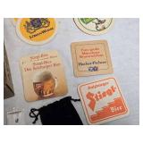 Mixed Lot of Beer and Other Memorabilia, Keychains, Pen, and Collectibles