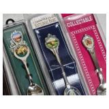 Collection of Vintage Souvenir Collector Spoons from Different States and Parks