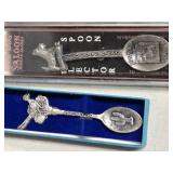 Collection of Vintage Souvenir Collector Spoons from Different States and Parks