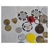 Lot of Vintage Coins, Tokens & Medals Collection