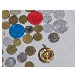 Lot of Vintage Coins, Tokens & Medals Collection