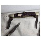 Lot of 4 Vintage Pocket Knives with Various Blade Styles