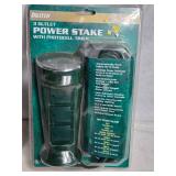 Bundle of Warm White LED Net Lights and 3 Outlet Power Stake with Photocell Timer