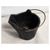 Vintage Japanese Rickshaw Figurine with Umbrella, Mouth Harp and Small Cast Iron Bucket