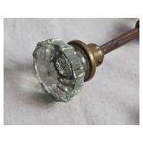 Set of 2 Vintage Glass and Metal Door Knobs