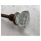 Set of 2 Vintage Glass and Metal Door Knobs