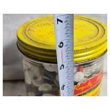 Vintage Jar of Assorted Buttons in Original Peanut Butter Container