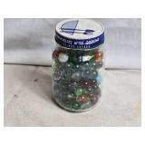 Jar of Vintage Glass Marbles in Assorted Colors