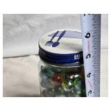 Jar of Vintage Glass Marbles in Assorted Colors