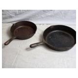 Set of 2 Cast Iron Skillets - Lodge and Unbranded