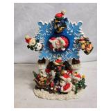 Christmas Animated Figurine with Santa, Snowman, and Elves
