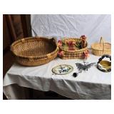 Collection of Handwoven Baskets and Decorative Items