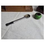 Collection of Vintage Items: Pipe Tobacco Wooden Box, Glass Storage Jar, Metal Match Holder, and More