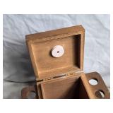 Collection of Vintage Items: Pipe Tobacco Wooden Box, Glass Storage Jar, Metal Match Holder, and More