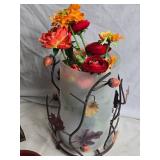 Decorative Home Accents Set: Vase with Flowers, Decorative Urn