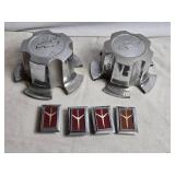 Set of 2 Chevrolet Hubcaps with 4 Emblems