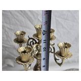 Vintage 5-Arm Candelabra with Spoons and Decorative Plate
