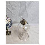 Vintage Stained Glass Lamp Shade Tea Light and  Oil Lamp