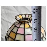 Vintage Stained Glass Lamp Shade Tea Light and  Oil Lamp