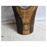 Hand-Carved African Mask with Intricate Designs