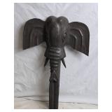Handcrafted Wooden Elephant Wall Art Sculpture - 19" Tall