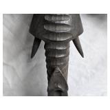 Handcrafted Wooden Elephant Wall Art Sculpture - 19" Tall